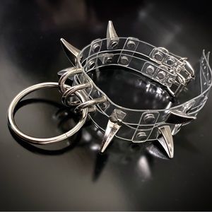 𝕯𝖆𝖗𝐊 𝓐𝖓𝖌𝖊𝖑 Clear Spike Bondage Choker 🗡